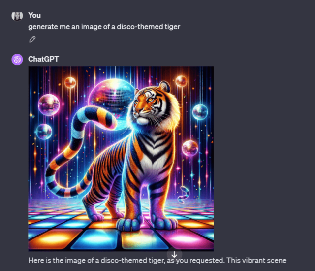 chatgpt disco tiger