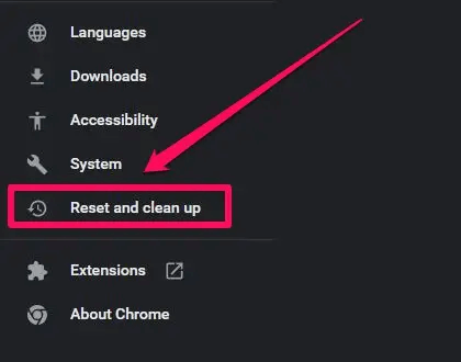 Google Chrome Reset Cleanu