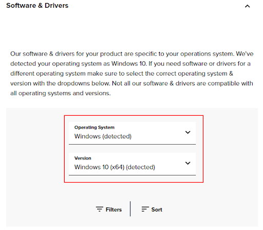 Software and Drivers - Windows Operating system