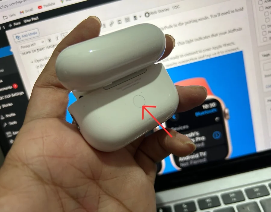 click the button on the airpods pro