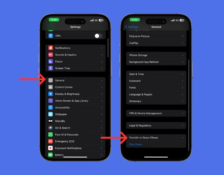 reset network settings on iphone