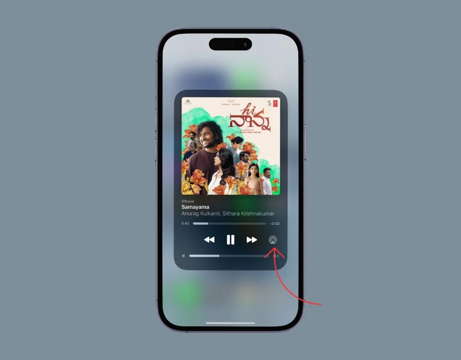 music tab in the control center iphone