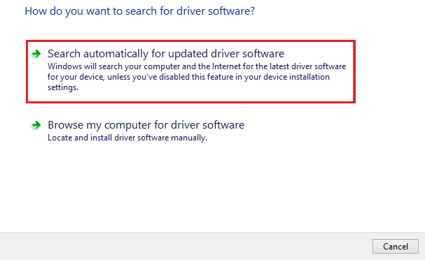 Căutați automat software-ul de driver actualizat