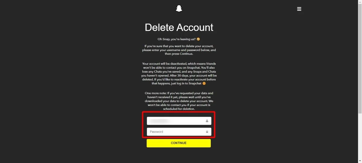 how to deactivate snapchat