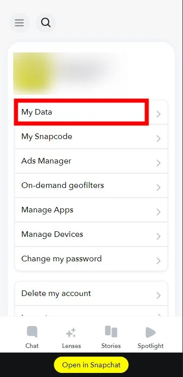 how to deactivate snapchat - snapchat my data