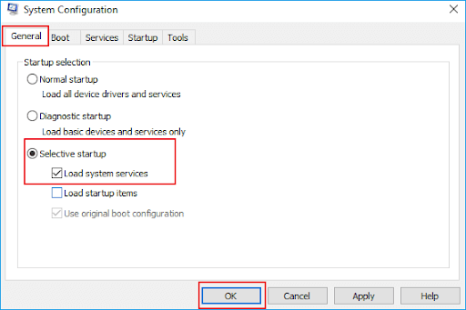 Use original boot configuration and Load system services