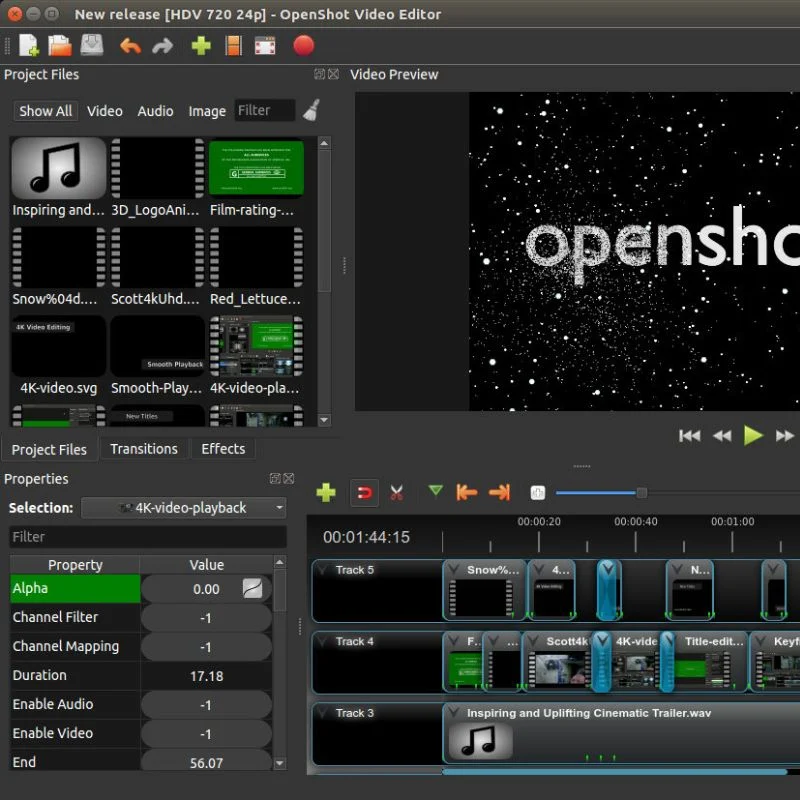 openshot open source video editing