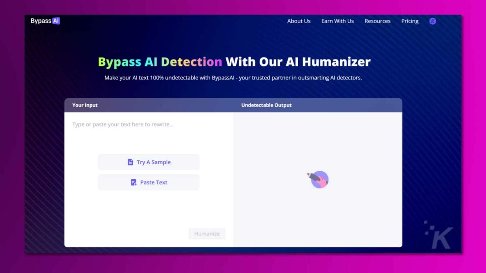 ซอฟต์แวร์ Bypassai สำหรับทางเลือก ai ที่ตรวจไม่พบ