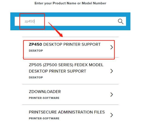 ZP450 DESKTOP PRINTER SUPPORT