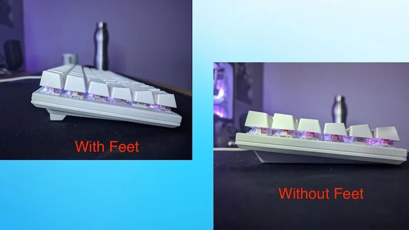 keyboard ergonomics with or without feet