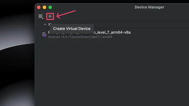 create new virtual device