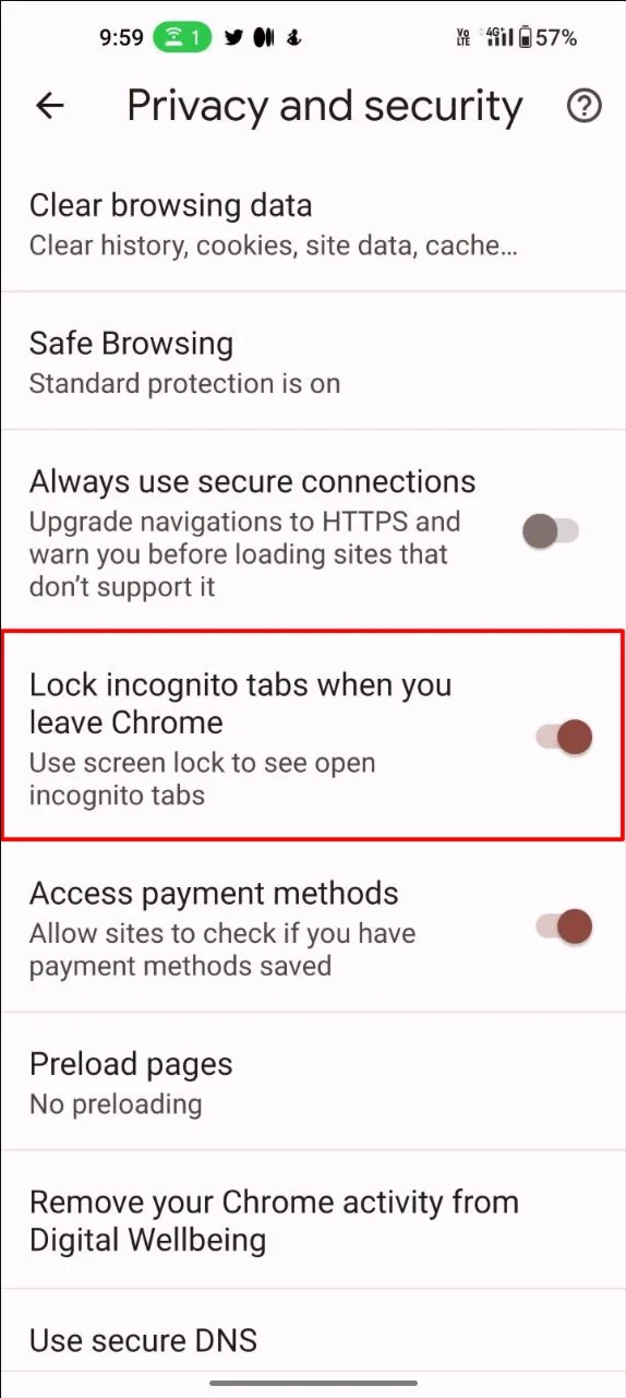 google chrome lock incognito tabs when you leave chrome feature