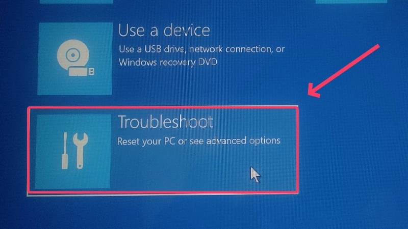 windows troubleshoot options