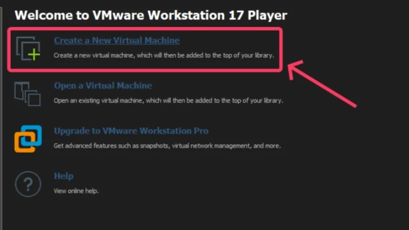 create new virtual machine in vmware