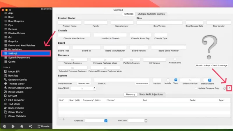 smbios settings