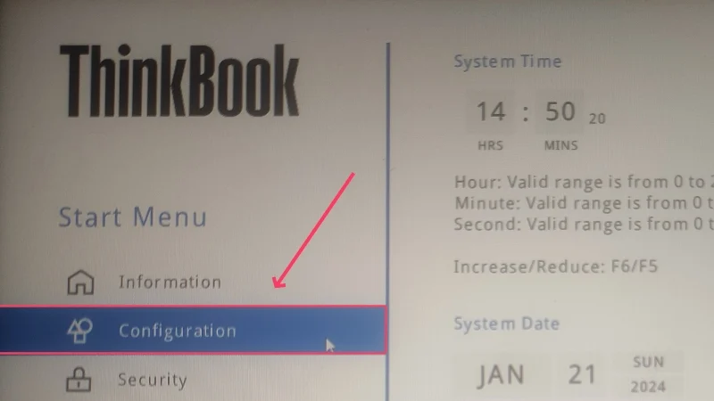 bios configurations