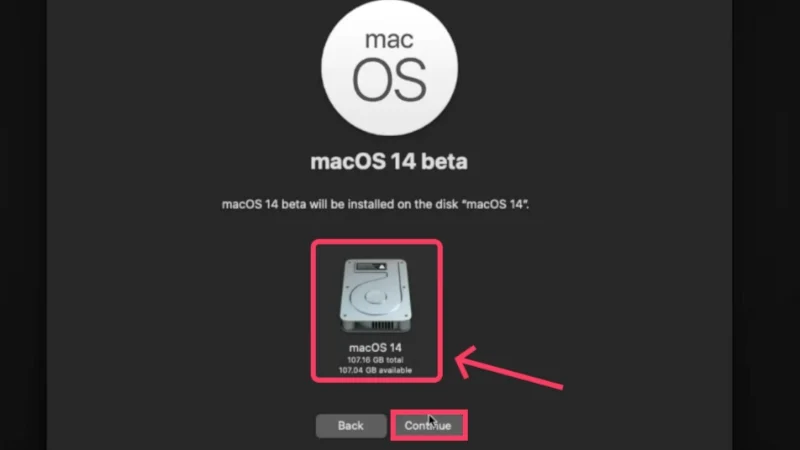 select storage drive to install macos