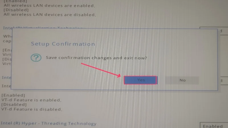 save bios changes