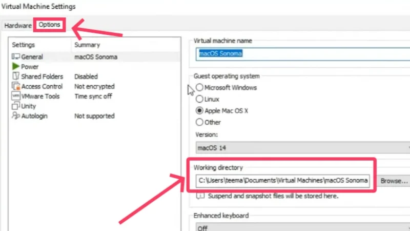 working directory of configuration file