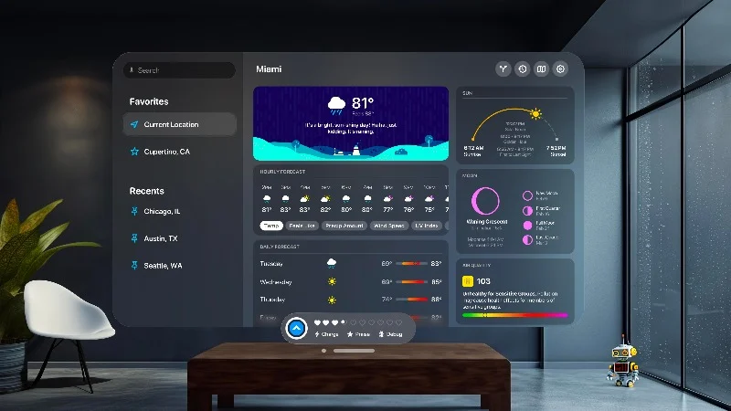 carrot weather app for the vision pro