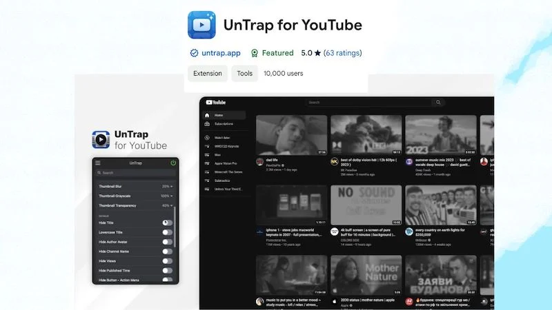 untrap for youtube