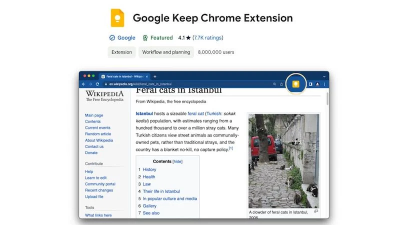 google keep chrome extension