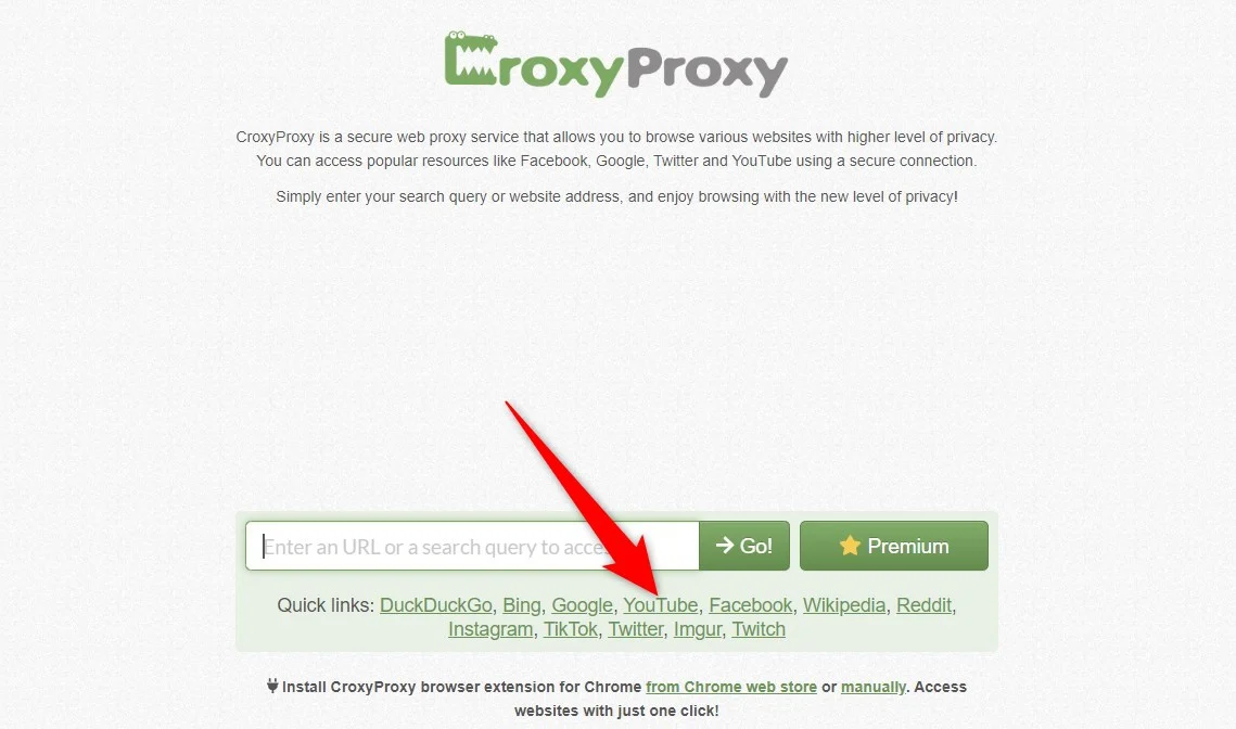 how to use croxyproxy youtube