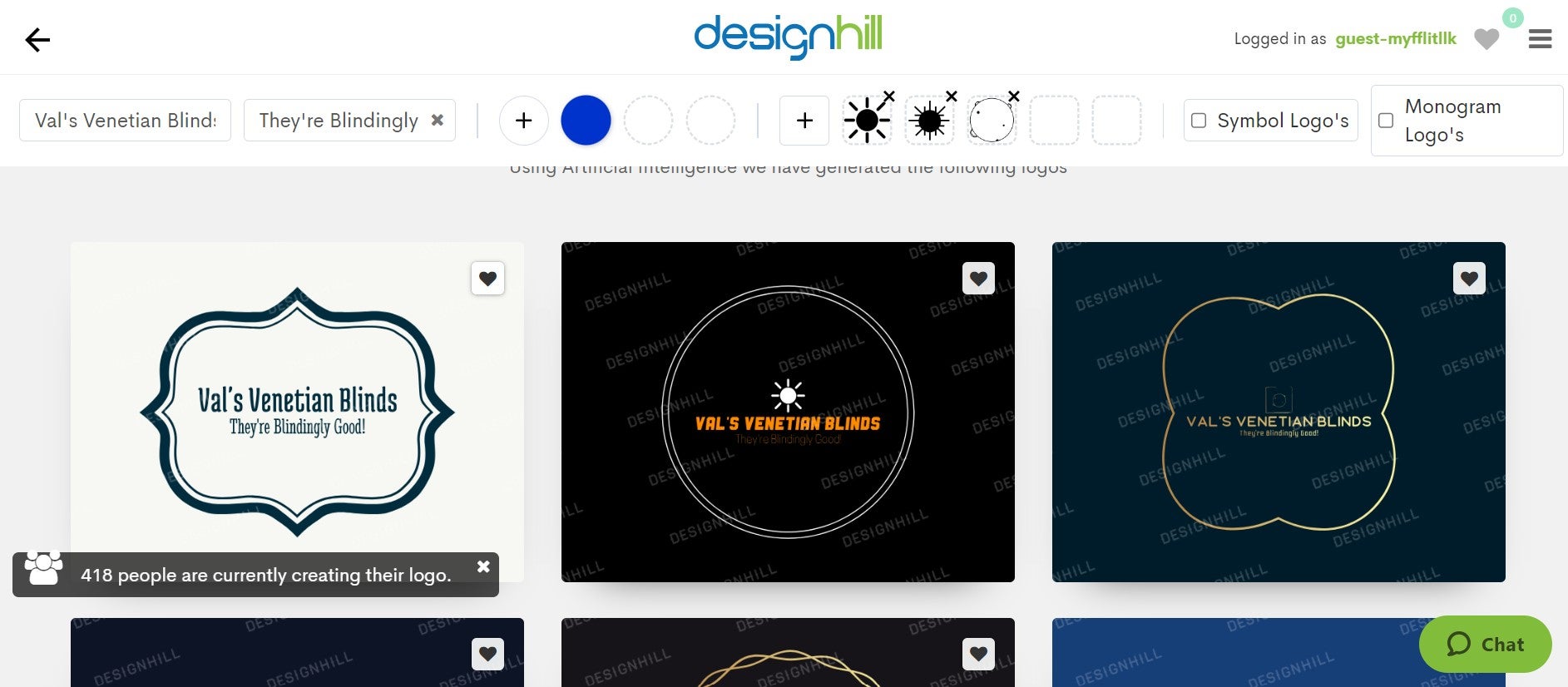 suggerimenti per il generatore di logo designhill