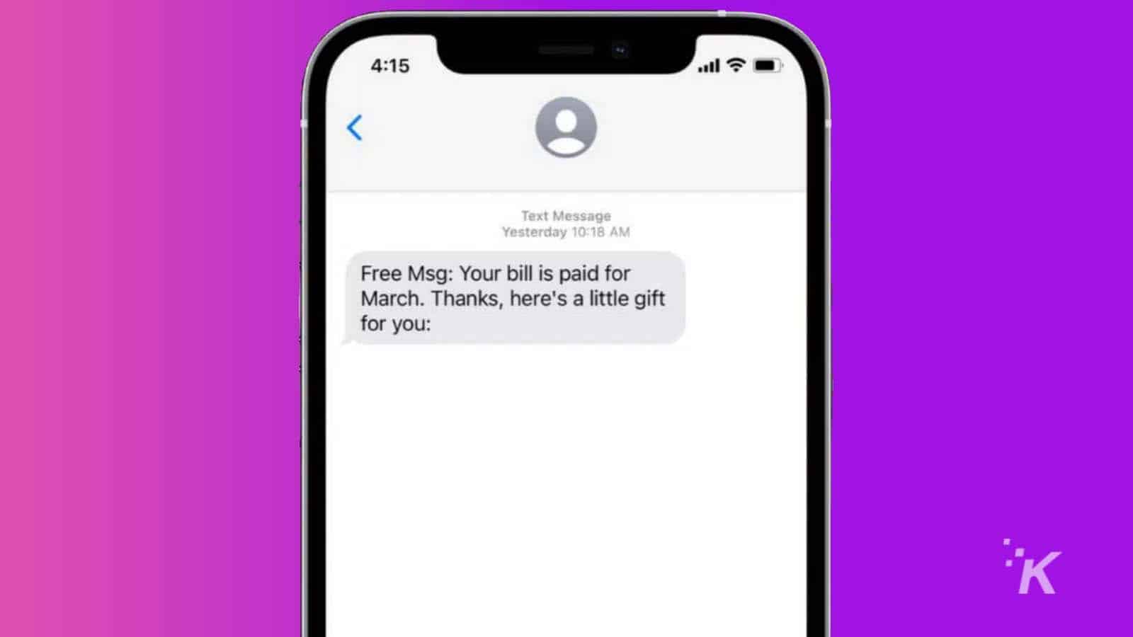 Los mensajes de texto del iPhone de Verizon muestran una estafa de smishing