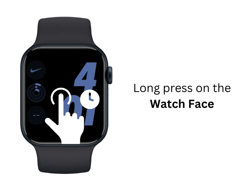 long press on the apple watch face