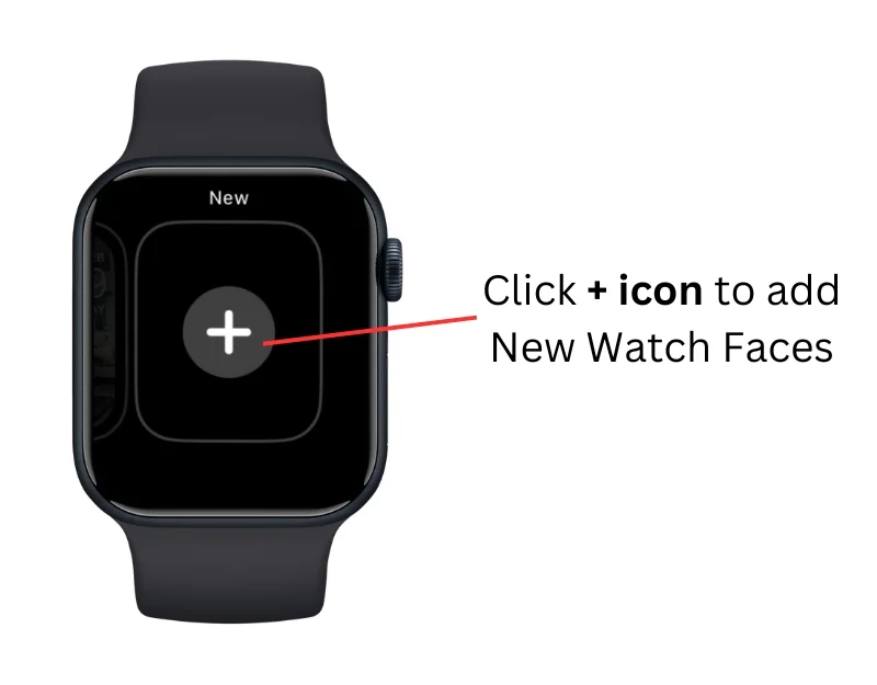 click plus icon to add new watch faces