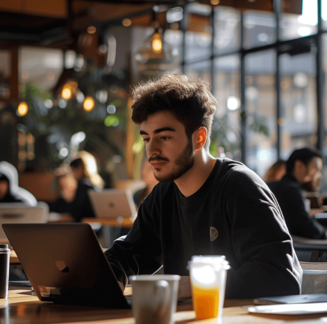 Personne au bureau création de Midjourney