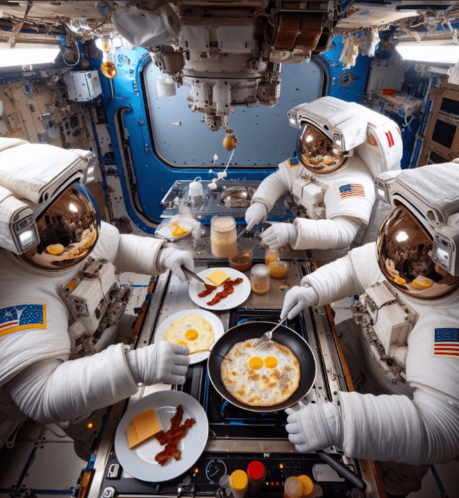 Bing haciendo tortillas en el espacio