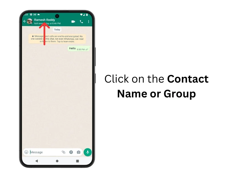 click on the contact name or group