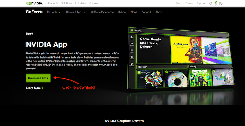 download the nvidia app