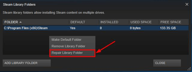 Repair Library Folder