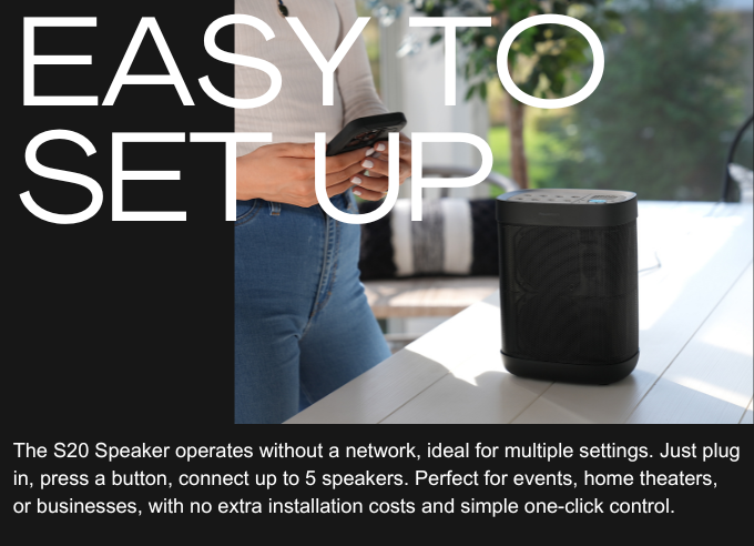 S20 app-free wireless multiroom speaker