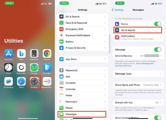 open settings on your iphone