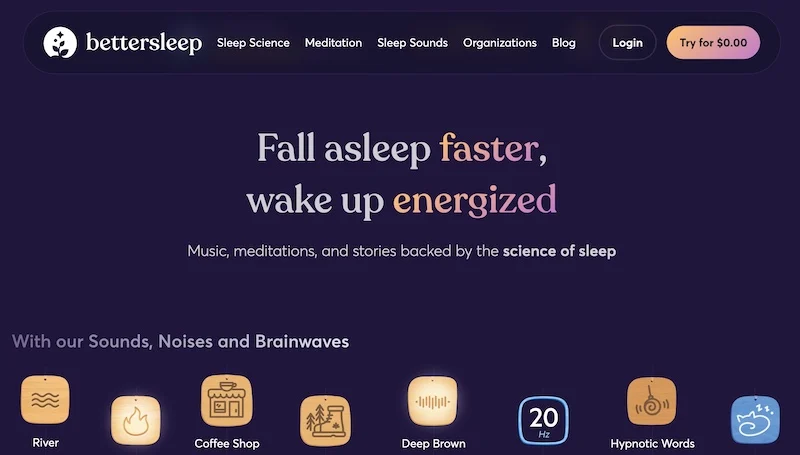 bettersleep: relax and sleep app