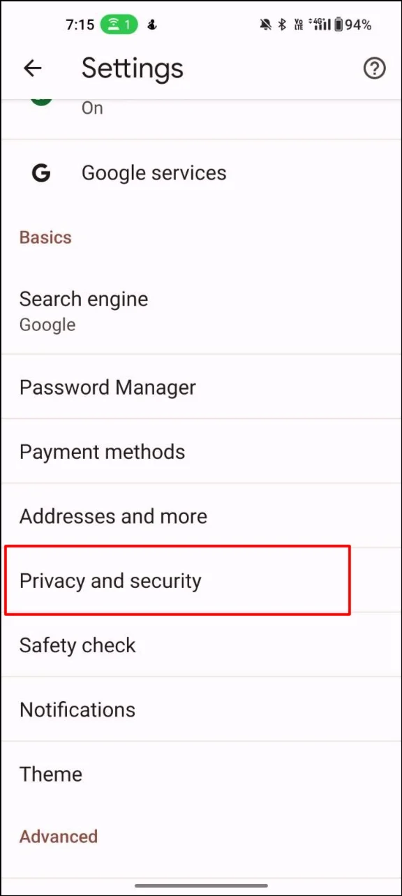 google chrome privacy and security