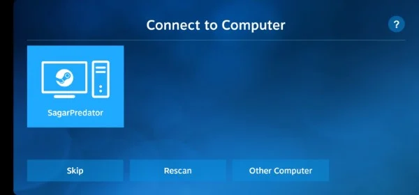 select your computer steam link