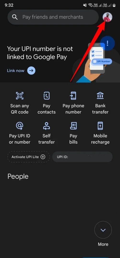 profile picture option in google pay