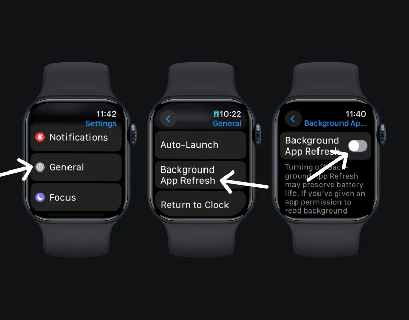 how to turn off background app refresh on apple watch