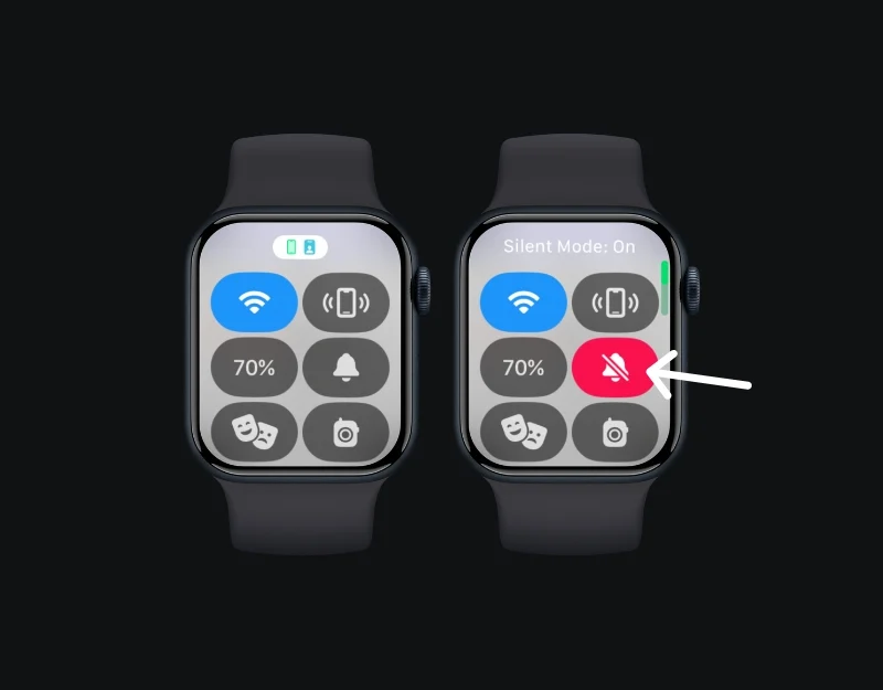 how to put notifaction on silent mode on apple watch