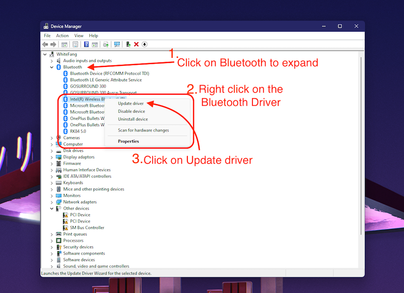 update bluetooth driver