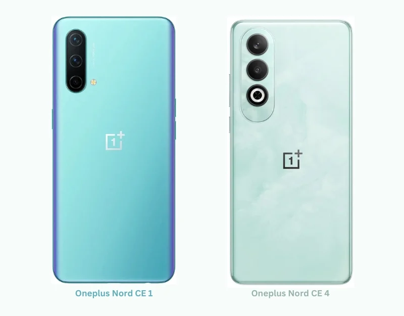 oneplus nord ce 1 vs oneplus nord ce 4 rear design comparision