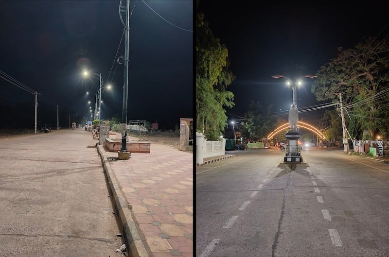 oneplus nord ce 4 review: a balancing act - night shot under street lights