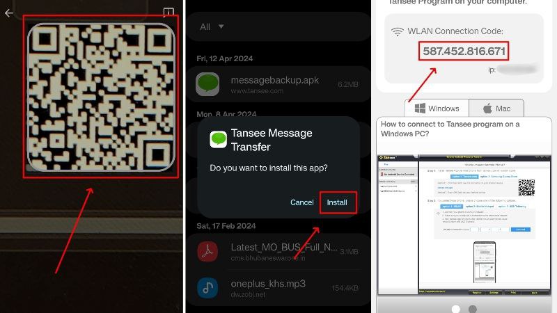 scan qr to download tansee on android