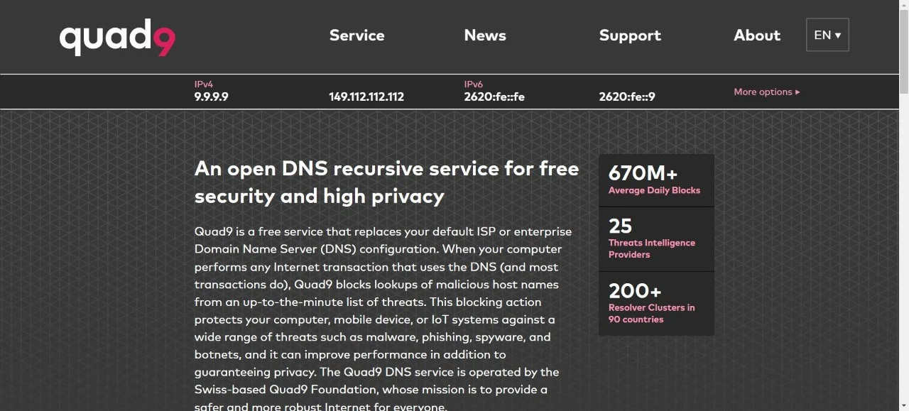 quad 9 dns service