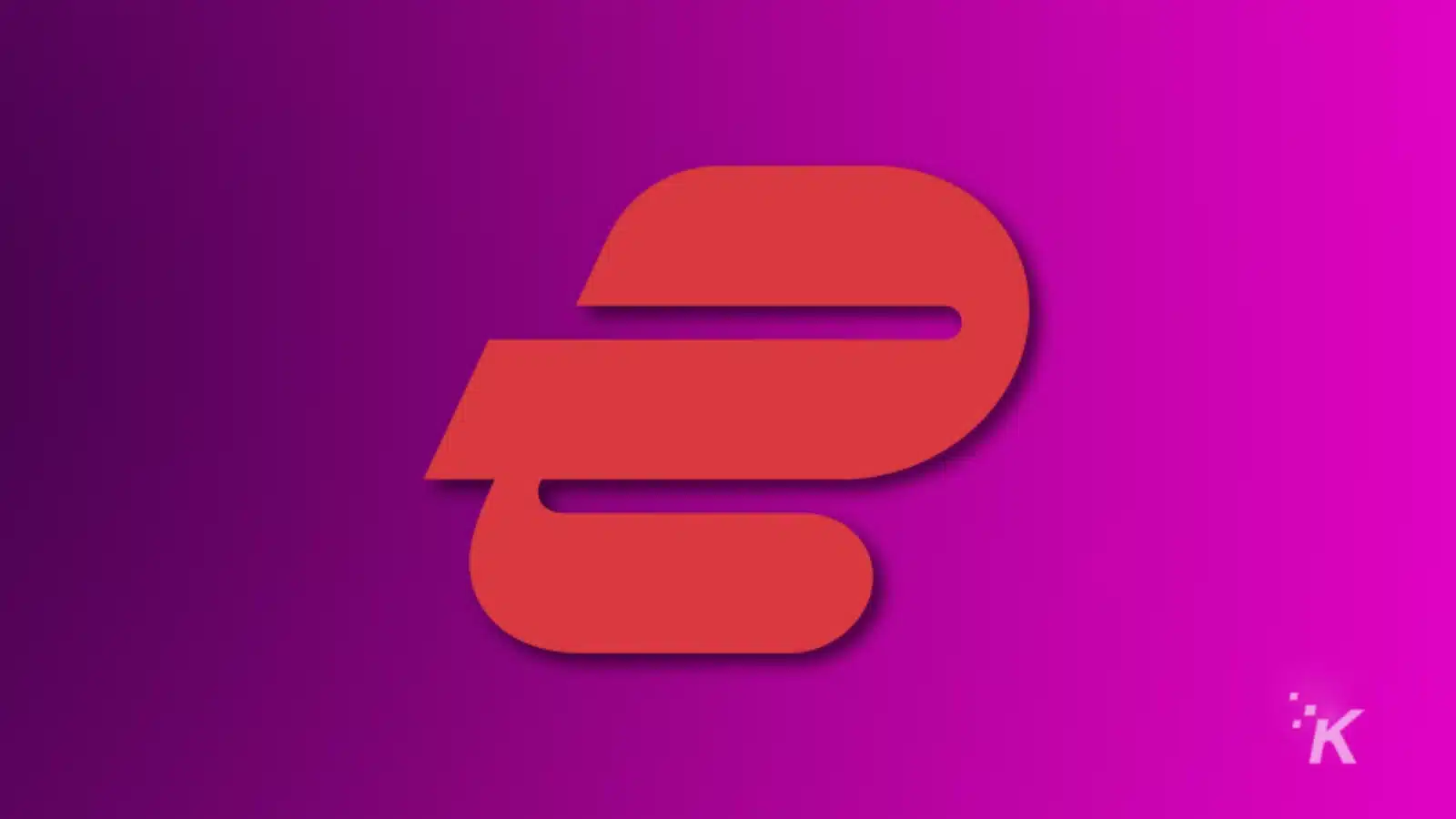 logotipo expressvpn em fundo gradiente roxo.